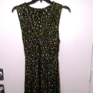 I.N.C. sleevelss animal print dress-Green Size: M